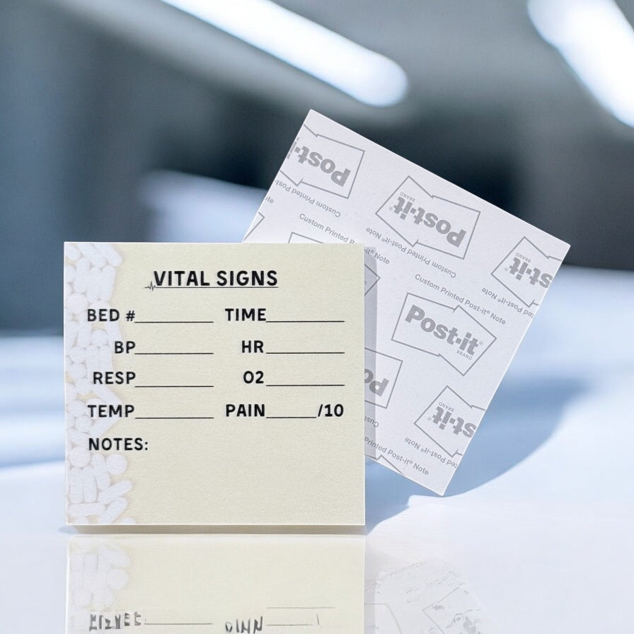 Yellow Vital Signs Post-It Notes