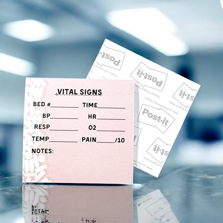 Pink Vital Signs Post-It Notes