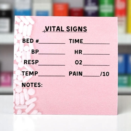 Pink Vital Signs Post-It Notes