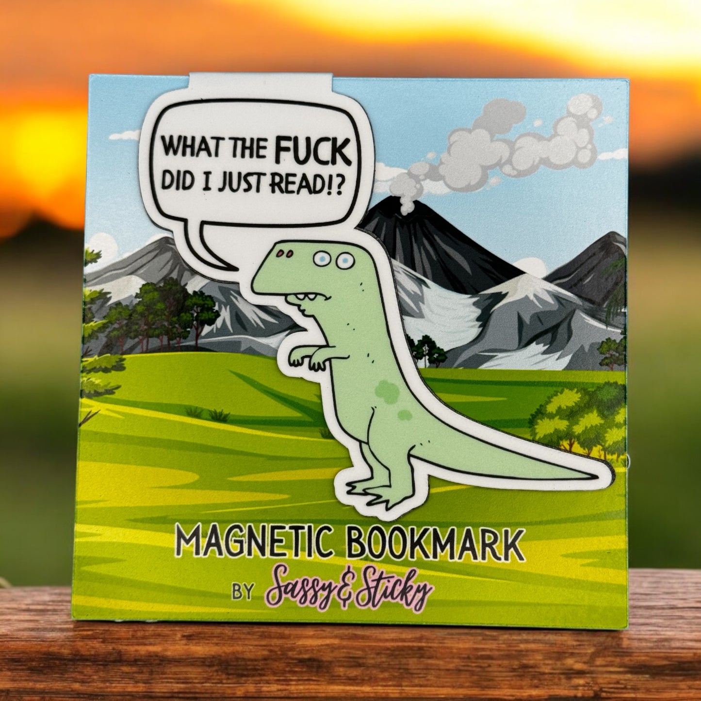 WTF Did I Just Read Dino Magnetic Bookmark