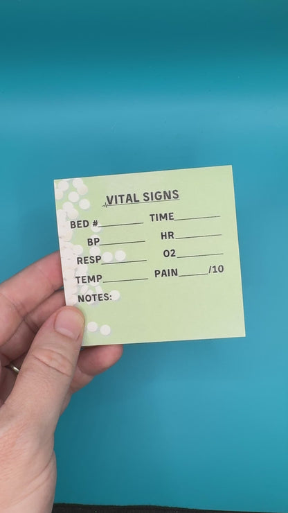 Green Vital Signs Post-It Notes