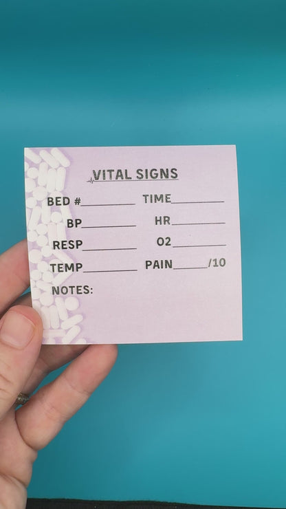 Purple Vital Signs Post-It Notes