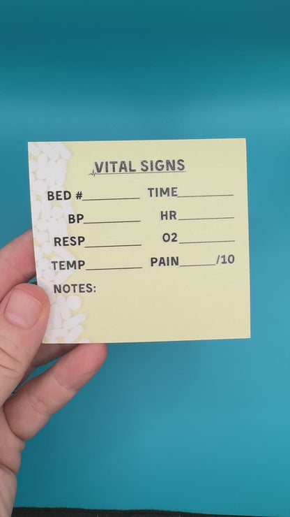 Yellow Vital Signs Post-It Notes