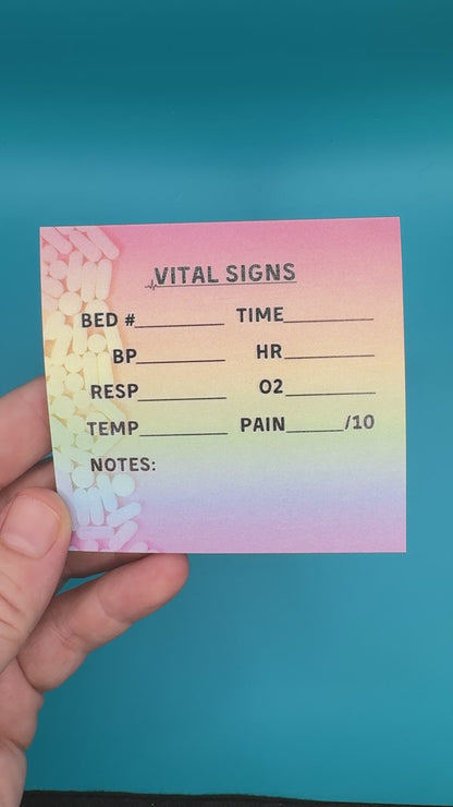 Rainbow Vital Signs Post-It Notes